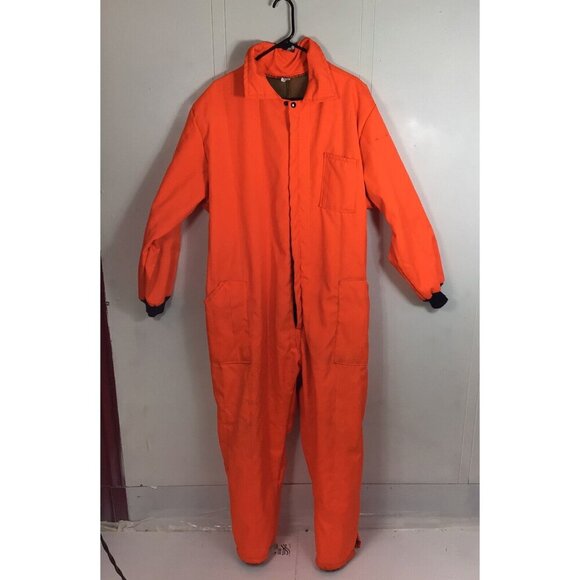 Orange Hunting Coveralls Vintage Insulated Workwear Mens Large - Picture 1 of 6